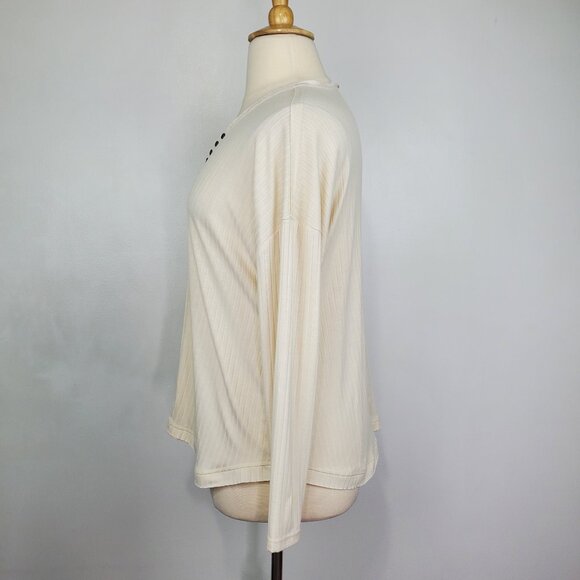 Jane + Delancey Casual V-Neck Button Detail Stretchy Minimalist Top NEW NWT XL - Picture 6 of 16